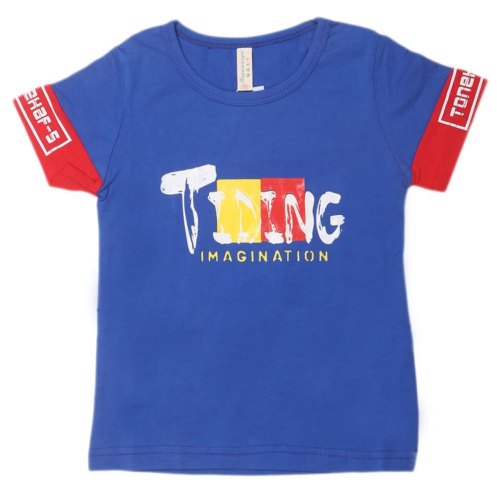 Boys Round Neck Half Sleeves T-Shirt - Royal Blue, Kids, Boys T-Shirts, Chase Value, Chase Value