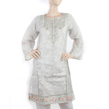 Women's Fancy Embroidered Kurti - Light Grey, Women, Ready Kurtis, Chase Value, Chase Value
