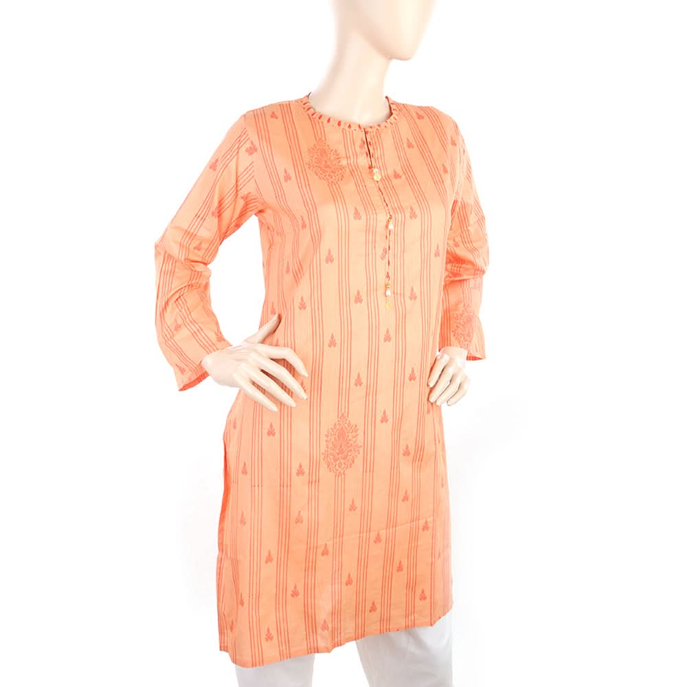 Women's Plain Kurti - Peach, Women's Fashion, Chase Value, Chase Value