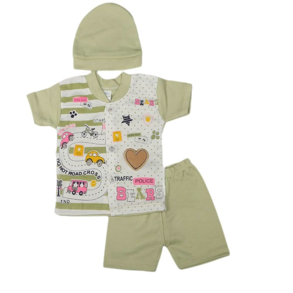 Newborn Boys Suits 3 Pcs - Green, Kids, NB Boys Sets And Suits, Chase Value, Chase Value