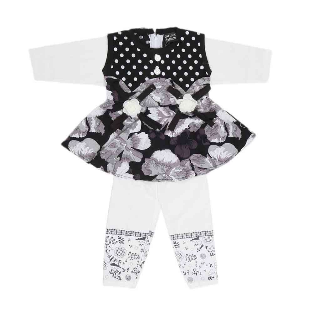 Girls Fancy Frock 2 Pcs - Black, Kids, Girls Frocks, Chase Value, Chase Value