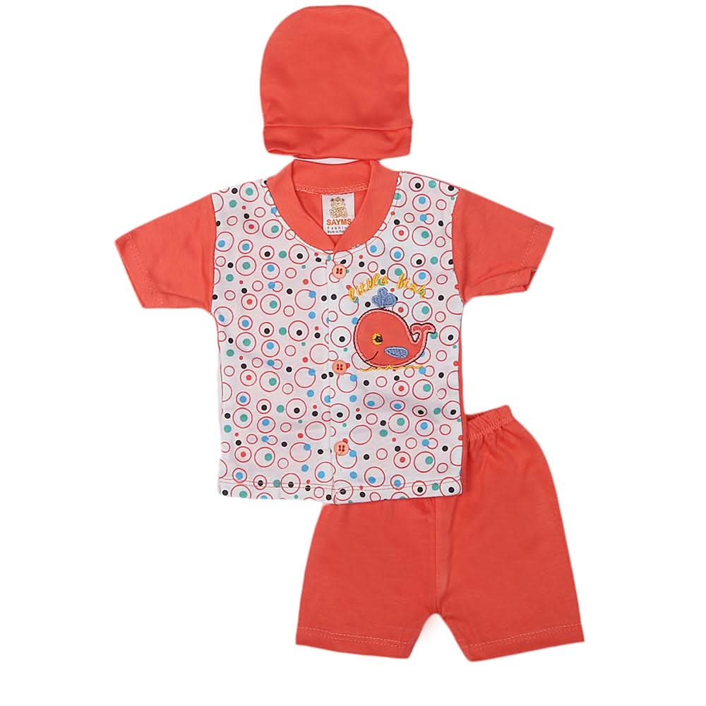 Newborn Boys Suits 3 Pcs - Peach, Kids, NB Boys Sets And Suits, Chase Value, Chase Value
