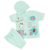 Newborn Boys Half Sleeves Suit - Sea Green, Kids, New Born Boys Sets And Suits, Chase Value, Chase Value