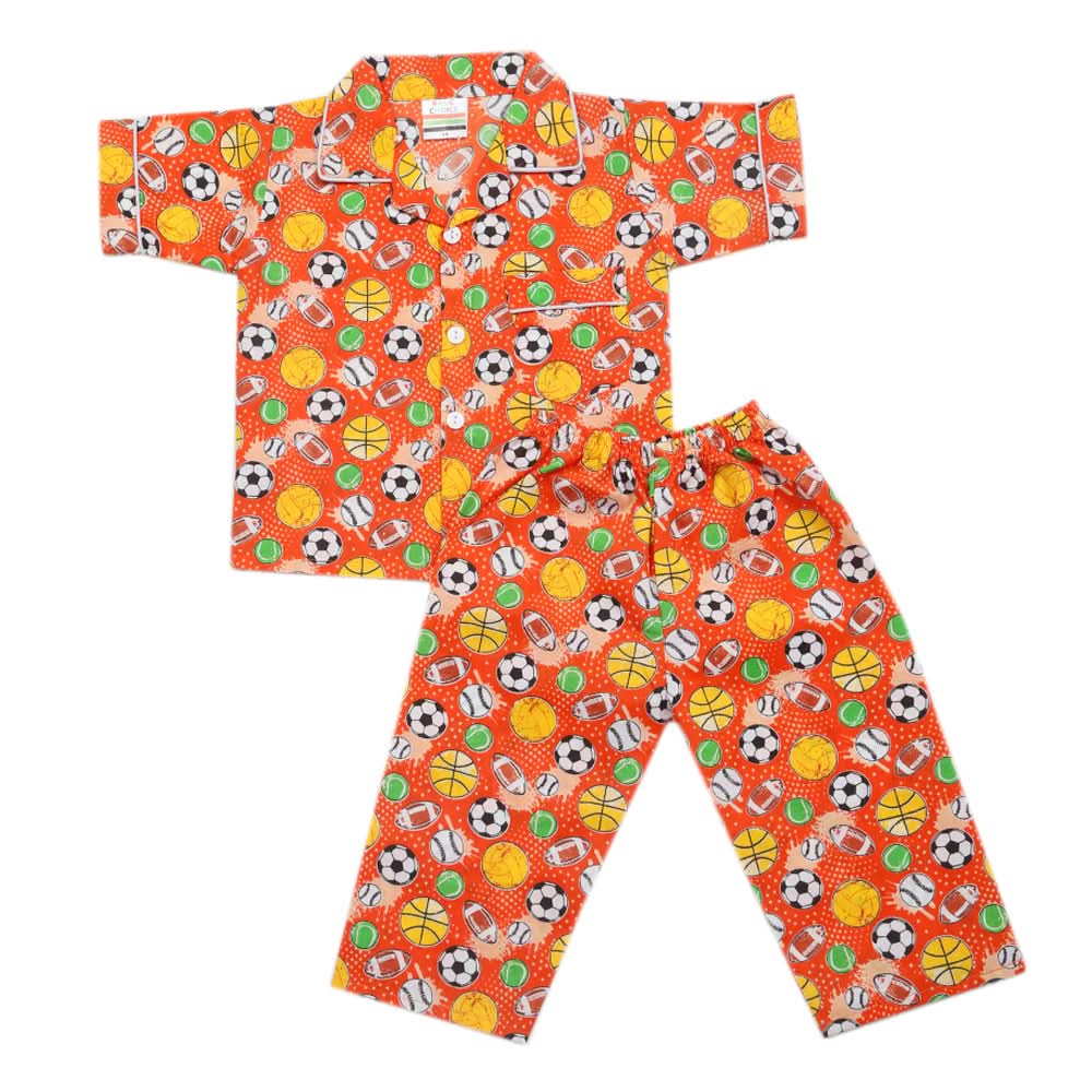 Boys Half Sleeves Sleeping Suits - Orange, Kids, Boys Sets And Suits, Chase Value, Chase Value