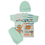 Newborn Boys Suits 3 Pcs - Cyan, Kids, NB Boys Sets And Suits, Chase Value, Chase Value
