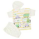 Newborn Boys Half Sleeves Suit - Cream, Kids, Newborn Boys Sets And Suits, Chase Value, Chase Value