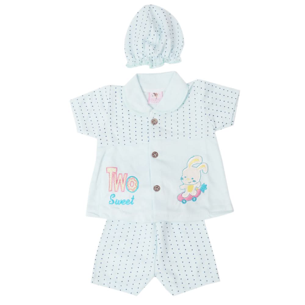 Newborn Girls Half Sleeves Suit - Blue, Kids, Newborn Girls Sets And Suits, Chase Value, Chase Value