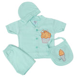 Newborn Boys Half Sleeves Suit - Sea Green, Kids, Newborn Boys Sets And Suits, Chase Value, Chase Value