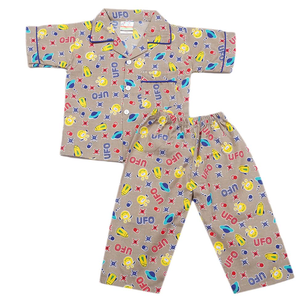 Boys Half Sleeves Sleeping Suits - Light Brown, Kids, Boys Sets And Suits, Chase Value, Chase Value