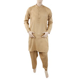 Men's Mashriq Slim Fit Suit - Brown, Men, Shalwar Kameez, Chase Value, Chase Value