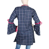 Women's Embroidered Check Kurti - Navy Blue, Women, Ready Kurtis, Chase Value, Chase Value