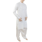 Men's Mashriq Slim Fit Suit - White, Men, Shalwar Kameez, Chase Value, Chase Value