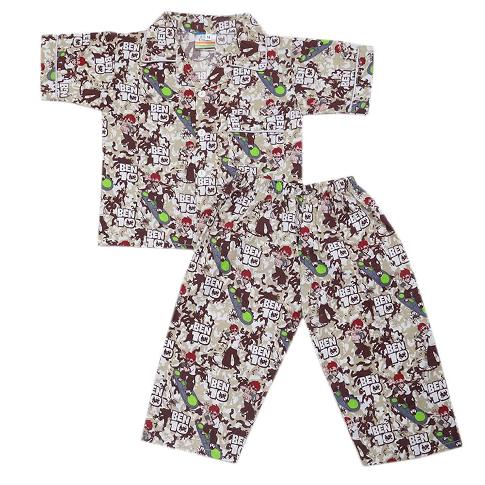 Boys Half Sleeves Sleeping Suits - Dark Brown, Kids, Boys Sets And Suits, Chase Value, Chase Value