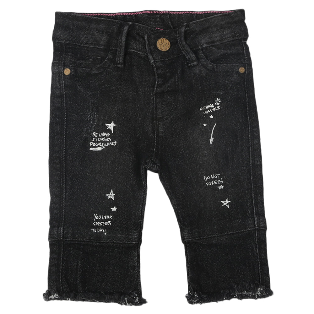 Newborn Girls Denim Pant - Black, Kids, Newborn Girls Shorts Skirts And Pants, Chase Value, Chase Value