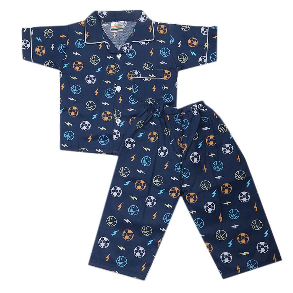 Boys Half Sleeves Sleeping Suits - Navy Blue, Kids, Boys Sets And Suits, Chase Value, Chase Value