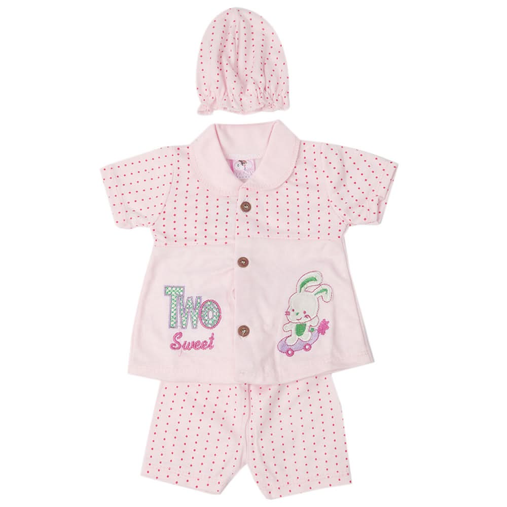 Newborn Girls Half Sleeves Suit - Pink, Kids, Newborn Girls Sets And Suits, Chase Value, Chase Value