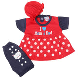 Newborn Girls Half Sleeves Suit - Red, Kids, Newborn Girls Sets And Suits, Chase Value, Chase Value