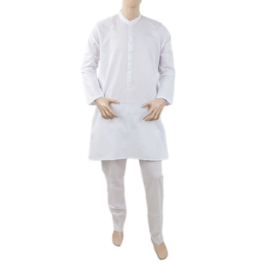 Men's Mashriq Slim Fit Kurta Pajama - White, Men, Shalwar Kameez, Chase Value, Chase Value