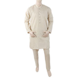 Men's Mashriq Slim Fit Kurta Pajama - Cream, Men, Shalwar Kameez, Chase Value, Chase Value