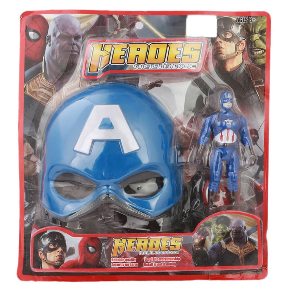 Super Hero Figure And Face Mask - Blue, Kids, Action Figures, Chase Value, Chase Value