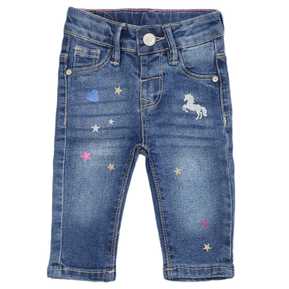 Newborns Girls Denim Pant - Blue, Kids, Newborn Girls Shorts Skirts And Pants, Chase Value, Chase Value