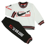 Boys Full Sleeves 2Pcs Suits - White, Boys Sets & Suits, Chase Value, Chase Value