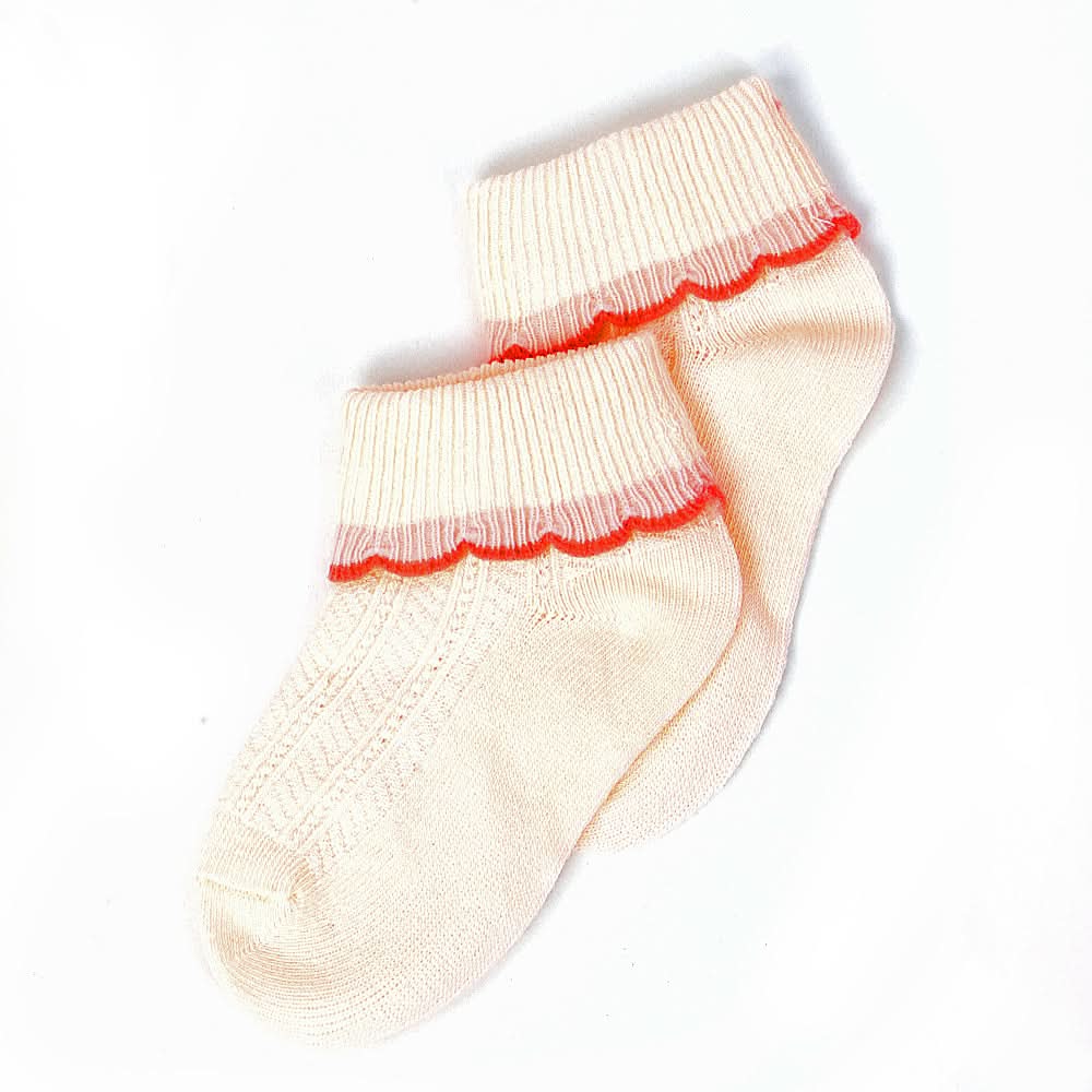 Girls Fancy Socks - Peach, Kids, Girls Socks, Chase Value, Chase Value