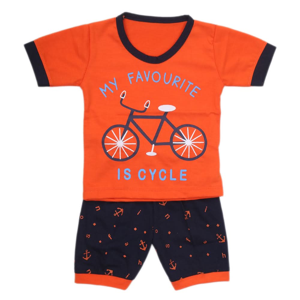 Boys Half Sleeves Suit - Orange, Kids, NB Boys Sets And Suits, Chase Value, Chase Value