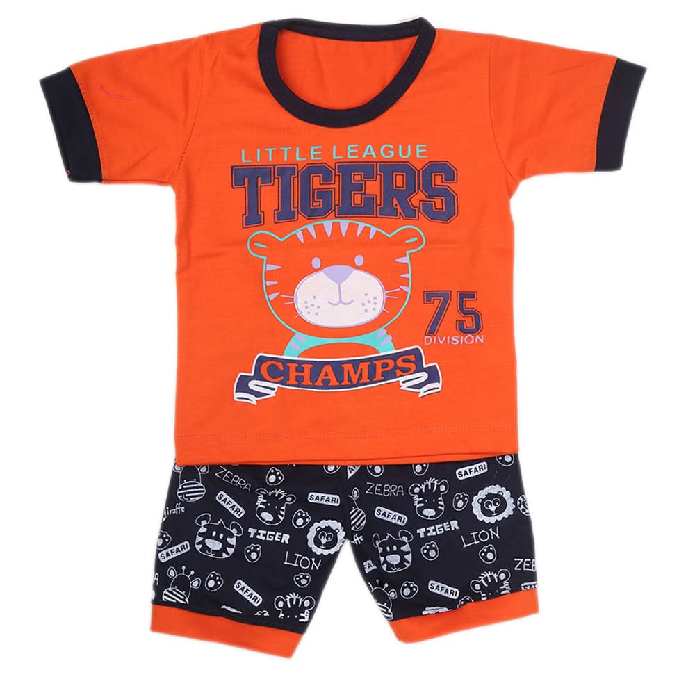 Boys Half Sleeves Suit - Orange, Kids, Boys Sets And Suits, Chase Value, Chase Value