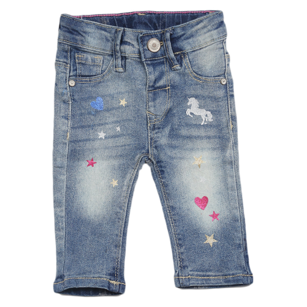 Newborns Girls Denim Pant - Light Blue, Kids, Newborn Girls Shorts Skirts And Pants, Chase Value, Chase Value