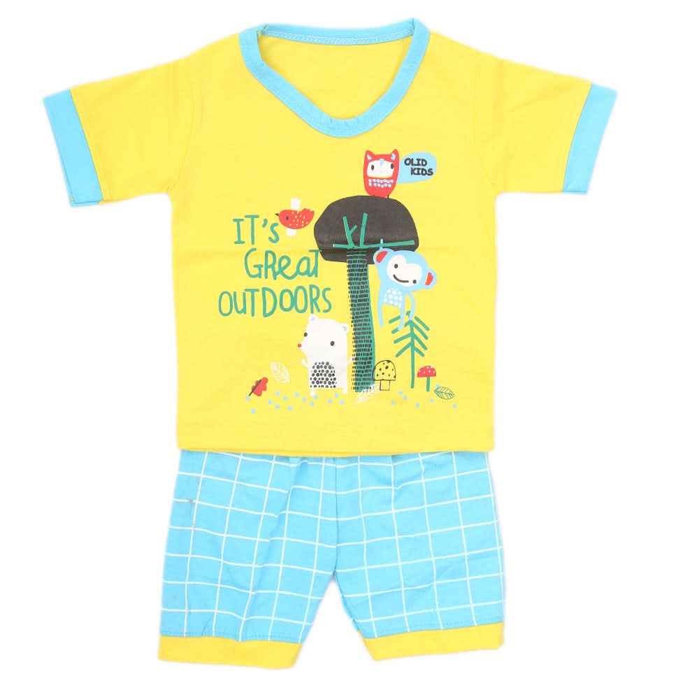 Boys Half Sleeves Suit - Yellow, Kids, Boys Sets And Suits, Chase Value, Chase Value