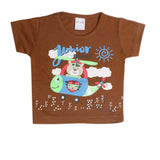 Newborn Boys Half Sleeves T-Shirt - Dark Brown, Kids, Newborn Boys Shirts And T-Shirts, Chase Value, Chase Value