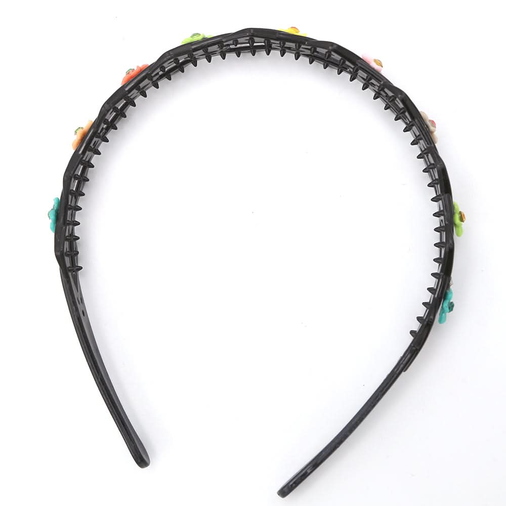 Shiny Multi Flower Hair Band - Black, Kids, Hair Accessories, Chase Value, Chase Value