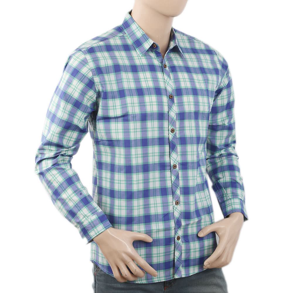 Men's Casual Check Shirt K.C-6123 - Blue, Men, Shirts, Chase Value, Chase Value