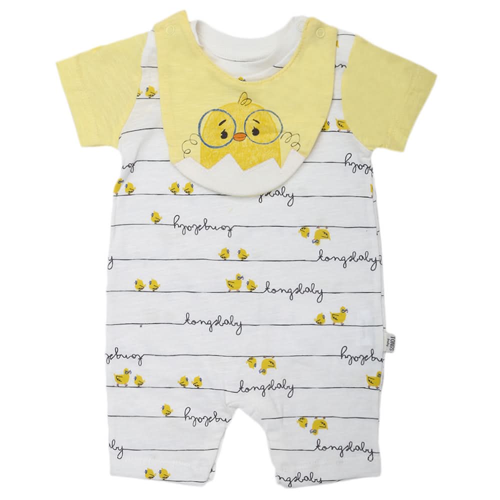 Newborn Boys Half Sleeves Romper 2840 B5-B9 - Yellow, Kids, New Born Boys Rompers, Chase Value, Chase Value