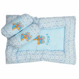 Newborn Sleeping Bag 7 Pcs Set Embroidered - Light Blue, Kids, Sleeping Bags, Chase Value, Chase Value