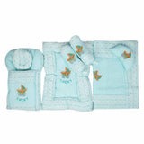 Newborn Sleeping Bag 7 Pcs Set Embroidered - Cyan, Kids, Sleeping Bags, Chase Value, Chase Value