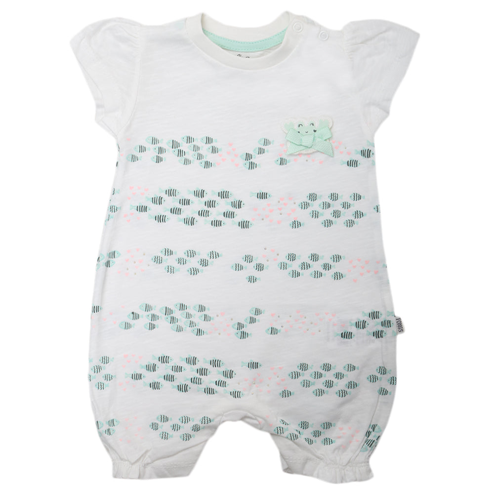 Newborn Girls Half Sleeves Romper - Cyan, Kids, Newborn Girls Rompers, Chase Value, Chase Value