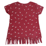 Girls Half Sleeves T-Shirts - Maroon, Kids, Girls T-Shirts, Chase Value, Chase Value