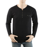 Men's Full Sleeves Y-Studs T-Shirt - Black, Men, T-Shirts And Polos, Chase Value, Chase Value