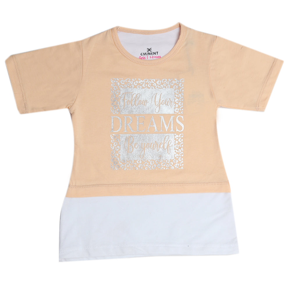 Eminent Girls Printed T-Shirt - Peach, Kids, Girls T-Shirts, Eminent, Chase Value