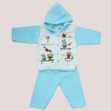 Newborn Boy Full Sleeves Polar Hooded Suit 1855 - Blue, Kids, NB Boys Sets And Suits, Chase Value, Chase Value