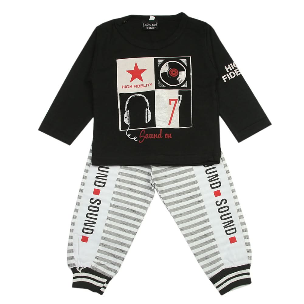 Newborn Boys Full Sleeves Suit - Black, Newborn Boys Sets & Suits, Chase Value, Chase Value