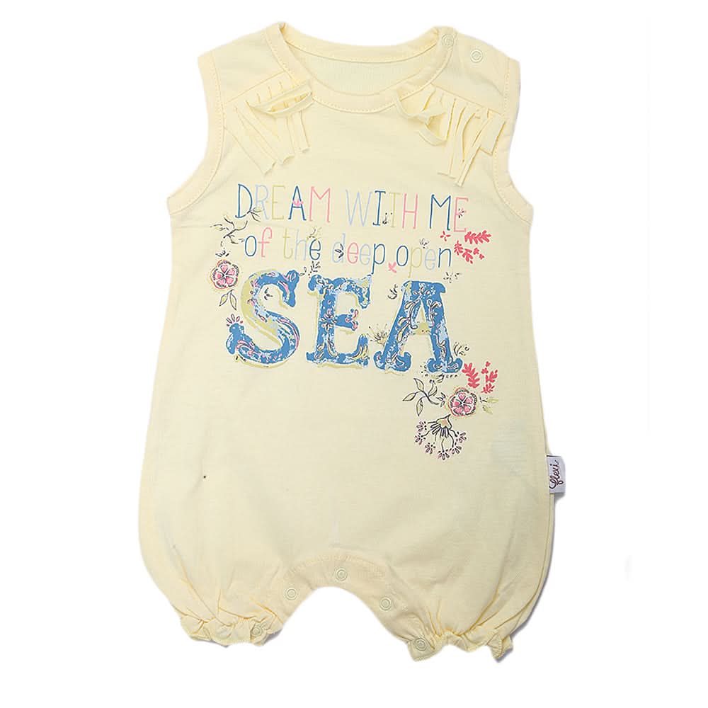 Newborn Girls Half Sleeves Romper - Yellow, Kids, Newborn Girls Rompers, Chase Value, Chase Value