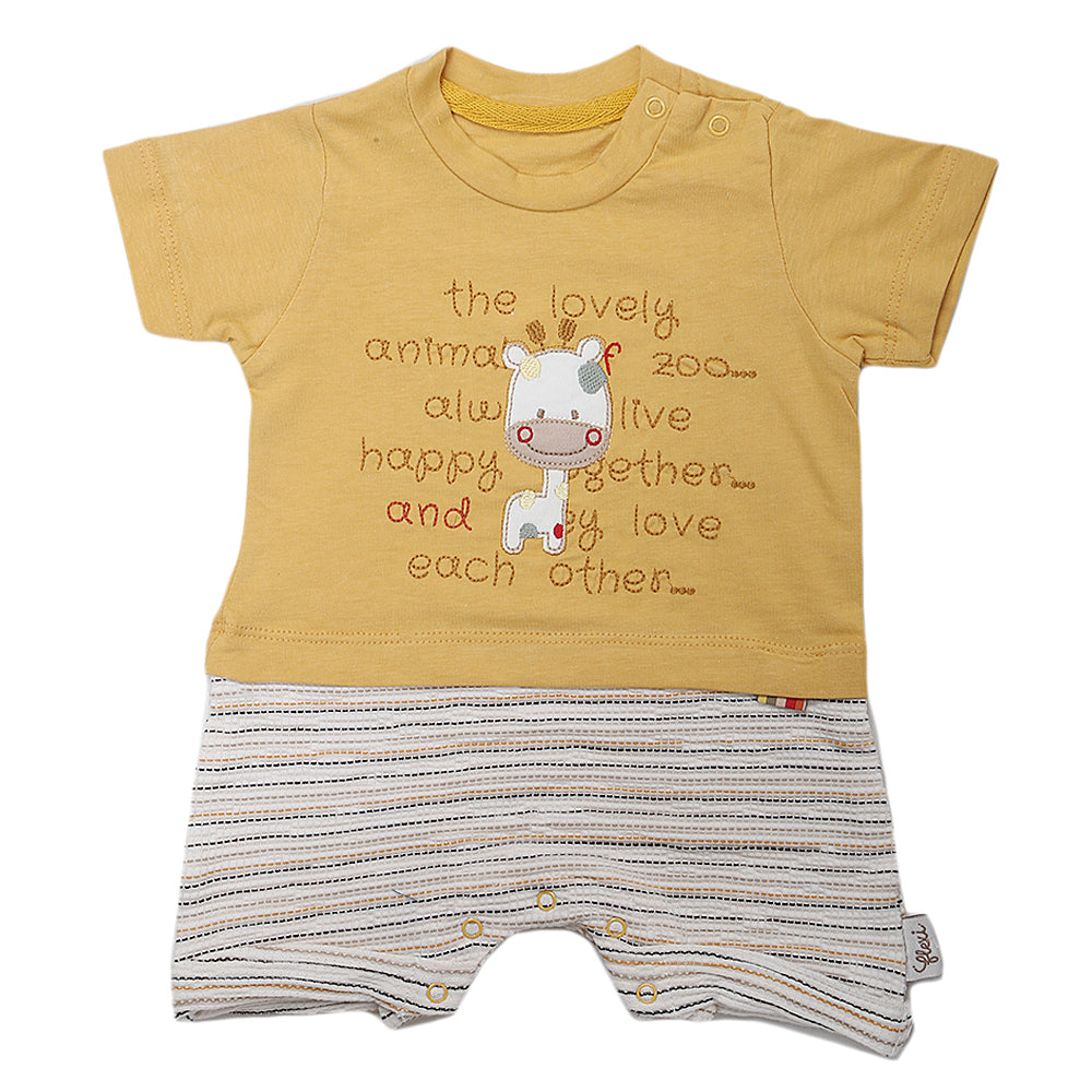 Newborn Boys Half Sleeves Romper - Yellow, Kids, Newborn Boys Rompers, Chase Value, Chase Value