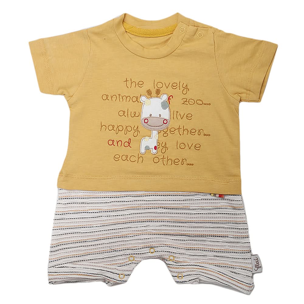 Newborn Boys Half Sleeves Romper - Yellow, Kids, Newborn Boys Rompers, Chase Value, Chase Value