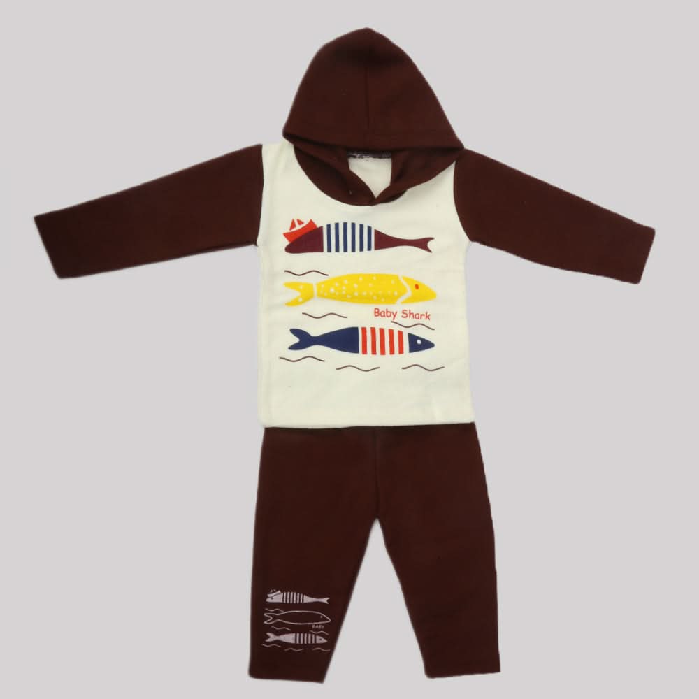 Boys Full Sleeves Polar Suit 8853 - Brown, Kids, Boys Sets And Suits, Chase Value, Chase Value