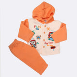 Newborn Boy Full Sleeves Polar Hooded Suit - Orange, Kids, NB Boys Sets And Suits, Chase Value, Chase Value