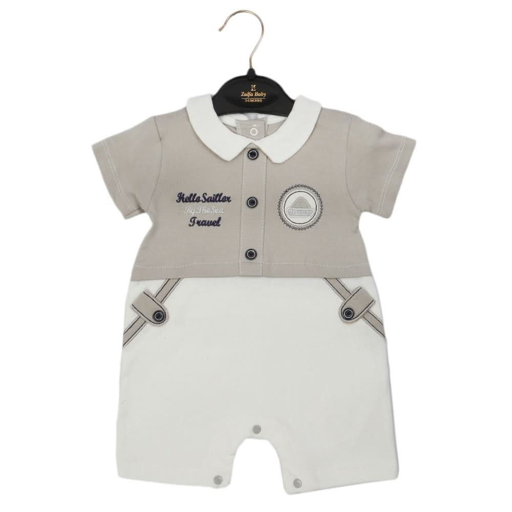 Newborn Boys Romper - Light Grey, Newborn Boys Rompers, Chase Value, Chase Value
