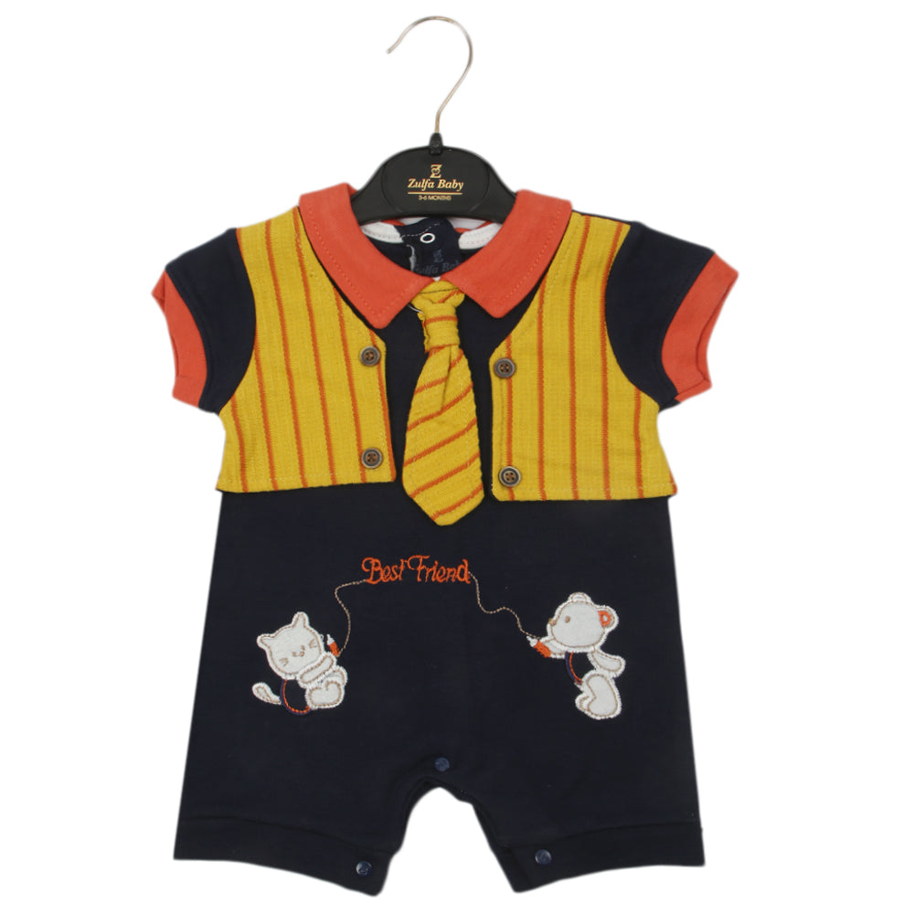Newborn Boys Romper - Navy Blue, Newborn Boys Rompers, Chase Value, Chase Value